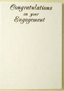 'Congratulations on Your Engagment - White & Silver Card & Envel