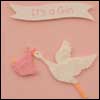 It's a Girl Pink Stork Card