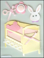 Baby Crib, Rattle & Rabbit