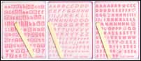 Alphabet Rub-Ons Bumper Pack of 3 Varieties, Girl