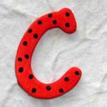 Wooden Letter 'C' Handpainted