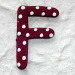 Wooden Letter 'F' Handpainted