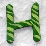 Wooden Letter 'H' Handpainted