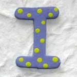 Wooden Letter 'I' Handpainted