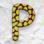 Wooden Letter 'P' Handpainted