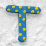 Wooden Letter 'T' Handpainted