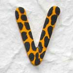 Wooden Letter 'V' Handpainted