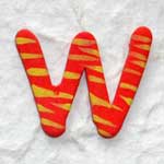 Wooden Letter 'W' Handpainted