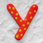 Wooden Letter 'Y' Handpainted
