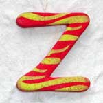 Wooden Letter 'Z' Handpainted
