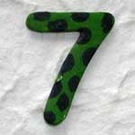 Wooden Number '7' Handpainted