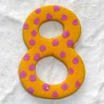 Wooden Number '8' Handpainted