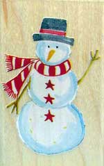 Star Snowman - Rubber Stamp