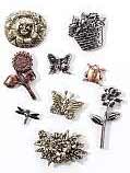 Flowers & Butterflies or Bees Metal Embellishments