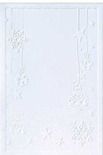 Pack 5 Luxury Embossed Hanging Snowflakes & Baubles Cards & Enve