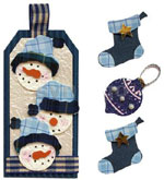 Blue Snowman Heads on Tags