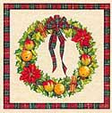A4 Red Wreath with Border Designs x 4 - Decoupage Paper