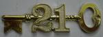 Gold '21' Key Flatback