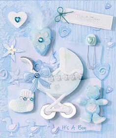 Blue Pram- 3D Decoupage Stickers