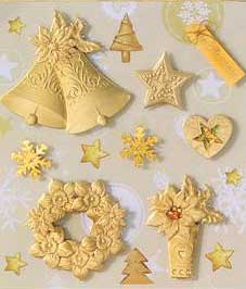 Golden Bells & Ponsiettas- 3D Decoupage Stickers