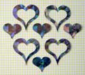 Fancy Silver Holographic Hearts pack of 10