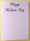 Happy Mothers Day Purple/Lilac Card & Envelope (7x5)