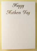 Happy Mothers Day Gold/Cream Card and Envelope (7x5)