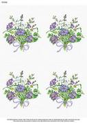 A4 Bunch of Purple Geranium x 4 - Decoupage Paper