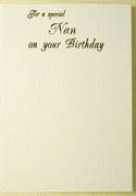 Nans Birthday White and Silver Card & Envelope