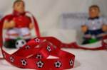 Football - Satin Red Ribbon (1 metre)