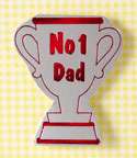 No 1 Dad Trophy Silver & Red