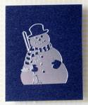 Christmas Snowmen on Dark Blue Sparkling Background