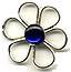 Silver Flower Royal Blue