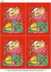 A4 Bears, Christmas Champagne Glass x 4 - Decoupage Paper