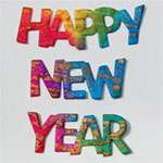 Happy New Year Diecut - Mulitcolour Happy New Year Diecut - Mulitcolour