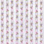 Lilac Flower Stripes Scrapbooking Paper 12x12"