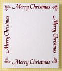 Xmas Panel - Large Merry Christmas Border Panel- White & Red