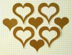Fancy Satin Gold Hearts pack of 10