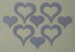 Fancy Satin Silver Pack of 10 Hearts