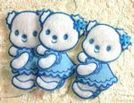 BEAR Soft White Bears with Blue Trim