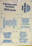 Metallic Birthday Verses on Vellum for Backing Plate -Blue