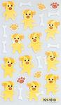 Fuzzy Puppy & Bones Stickers 3D