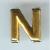 Brass Letter 'N' Nailhead