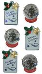 Seasons Greetings & Silver Tree in Globe Stickers