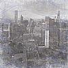 Chicago Landscape Black & White Scrapbooking Paper 12 x 12"