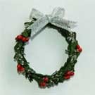 Holly Wreath Embellishment Silver