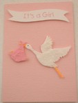 It's a Girl Pink Stork Card