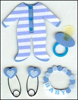 Blue Baby Grow Embellishments