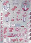 Pink Oriental Flowers Decoupage Dufex