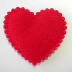 HEART Large Red Velvet Curve Edge Heart